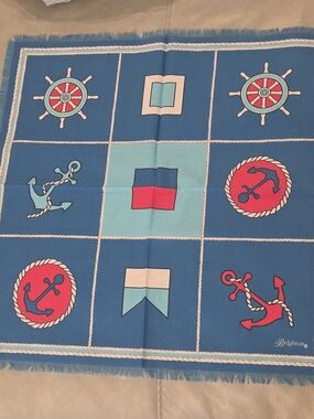 BRIGHTON 18X18 SCARF NAUTICAL ANCHOR BLUE FOR PURSES TOTES BAGS ACCESSORIES NEW